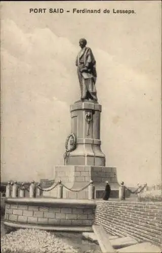 Ak Port Said Ägypten, Ferdinand von Lesseps