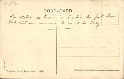 Ak Port Said Ägypten, Ferdinand von Lesseps