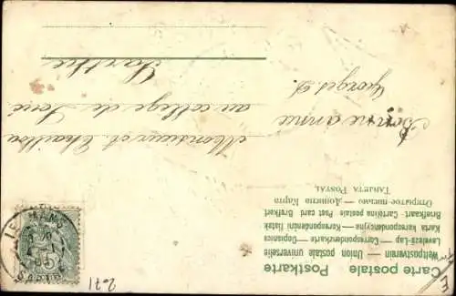 Präge Buchstaben Litho C, Engel, Vergissmeinnicht