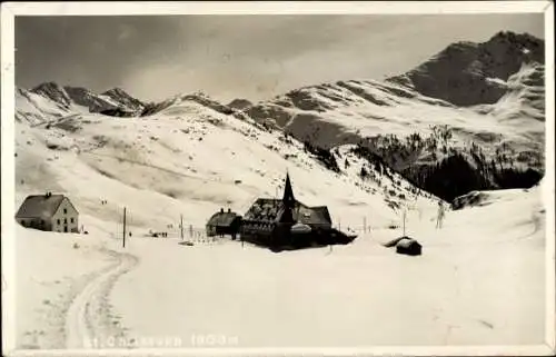 Ak St Christoph am Arlberg Tirol, Gesamtansicht, Winter