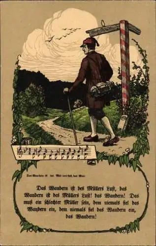 Lied Ak Das Wandern ist des Müllers Lust, Des Müllers Wanderlied