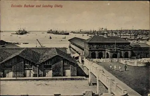 Ak Colombo Ceylon Sri Lanka, Hafen, Landung Chetty