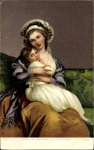 Künstler Ak Vigee-Lebrun, E. L., Bildnis der Künstlerin mit ihrer Tochter