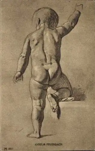 Künstler Ak Feuerbach, A., Nackter Mensch