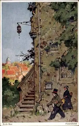 Künstler Ak Kux, E., Feierabend
