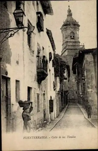 Ak Fuenterrabía Fuenterrabía Baskenland, Einkaufsstraße