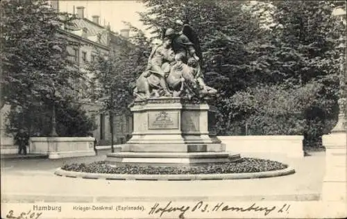 Ak Hamburg, Kriegerdenkmal, Esplanade