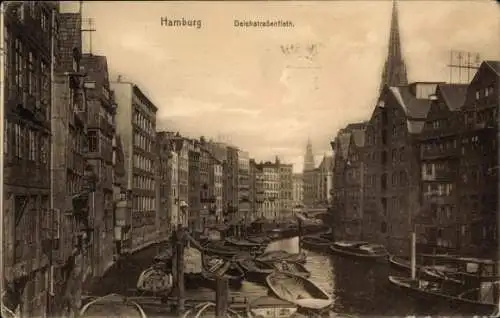 Ak Hamburg Mitte Altstadt, Deichstraßenfleth, Boote