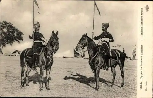 Ak-Typen indischer Lancers, Indian Lancers, Krieg von 1914