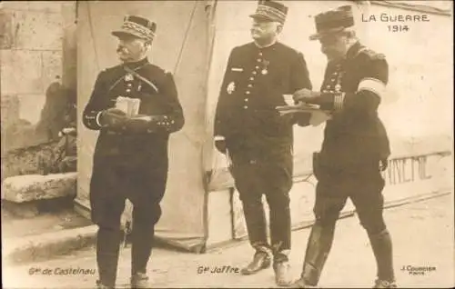 Ak Der Krieg 1914, General de Castelnau, General Joffre