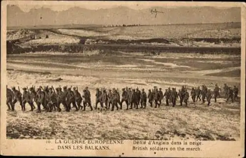 Ak Der Europäische Krieg, englische Parade im Schnee