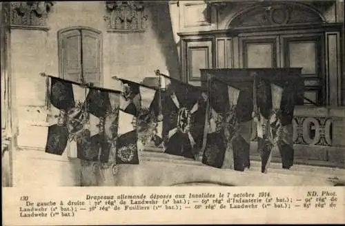 Am 7. Oktober 1914 wurden am Invalidendom deutsche Flaggen der Ak aufgestellt
