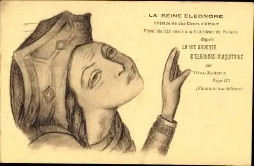 Ak Königin Eleonore, Präsidentin der Courts of Love, Eleonore von Aquitanien