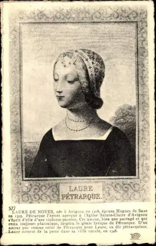 Ak Laura de Noves, Muse des italienischen Dichters Francesco Petrarca