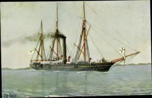 Künstler Ak Rave, Chr., Marine Galerie 275, Deutsches Kriegsschiff, Grille, Aviso, erbaut 1857