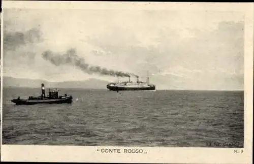 Ak Passagierdampfer Conte Rosso, Lloyd Sabaudo