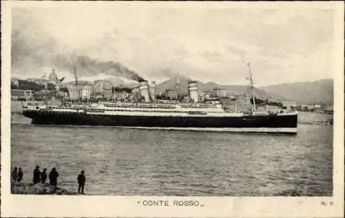 Ak Passagierdampfer Conte Rosso, Lloyd Sabaudo