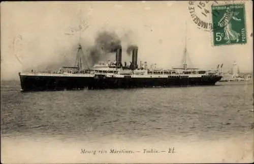 Ak Dampfschiff Tonkin, Messageries Maritimes