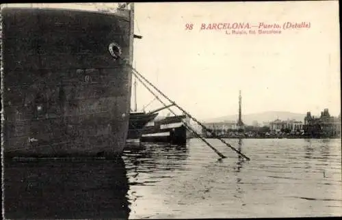 Ak Barcelona Katalonien, Hafen