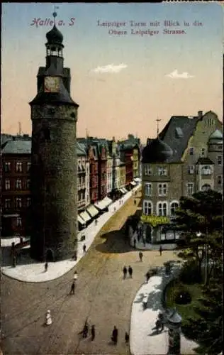 Ak Halle an der Saale, Leipziger Turm, Obere Leipziger Straße