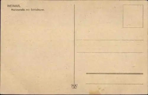 Ak Weimar in Thüringen, Marktstraße mit Schlossturm