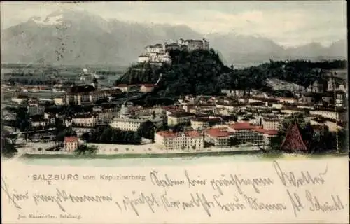 Ak Salzburg in Österreich, Panoramablick vom Kapuzinerberg