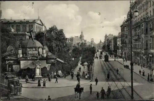 Ak Hannover in Niedersachsen, Georgstraße, Cafe Kröpcke, Tram