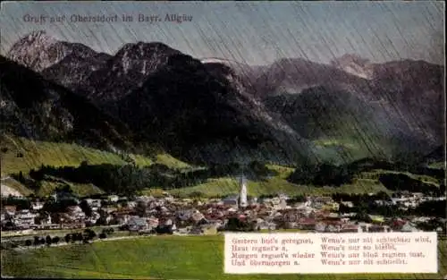 Ak Oberstdorf im Oberallgäu, Gedicht, Panorama