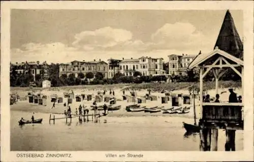 Ak Ostseebad Zinnowitz auf Usedom, Villen, Strand