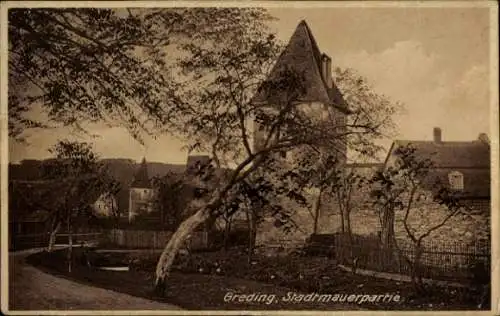 Ak Greding Mittelfranken, Stadtmauer