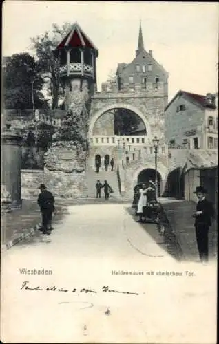 Ak Wiesbaden in Hessen, Heidenmauer, Römisches Tor