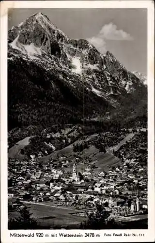 Ak Mittenwald in Oberbayern, Wetterstein, Panorama