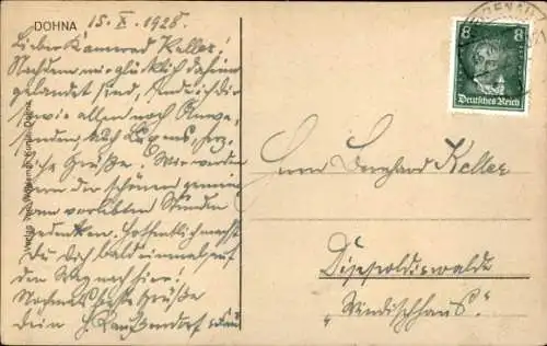 Ak Dohna in Sachsen, Kirche, Panorama