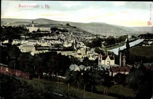 Ak Rudolstadt in Thüringen, Panoramablick über die Stadt