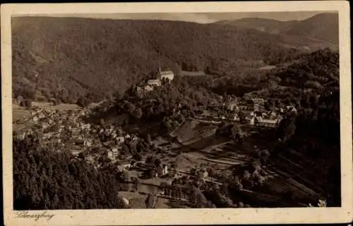 Ak Schwarzburg in Thüringen, Blick vom Trippstein