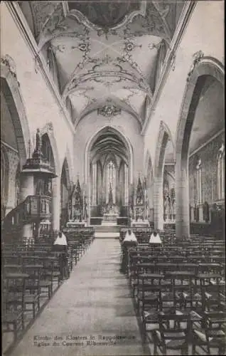 Ak Ribeauvillé Rappoltsweiler Elsass Haut Rhin, Inneres der Wallfahrtskirche, Kloster