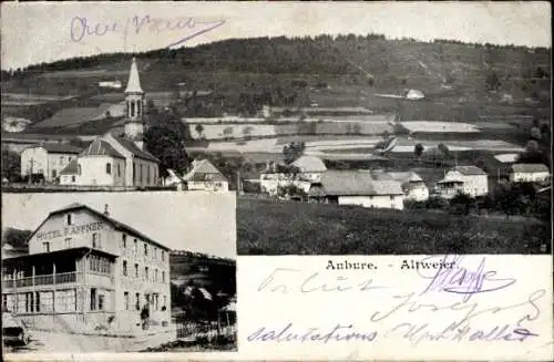 Ak Aubure Altweier Elsass Haut Rhin, Gesamtansicht, Hotel Raffner