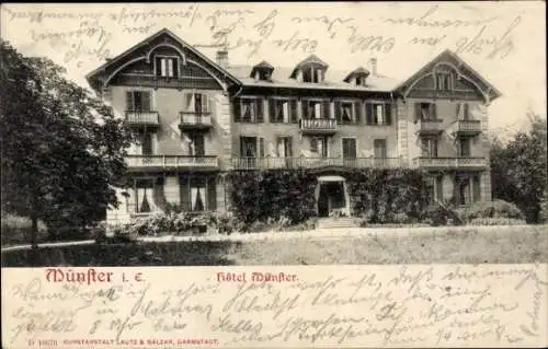 Ak Munster Münster Elsass Haut Rhin, Hotel Münster
