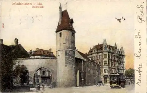 Ak Mulhausen Mühlhausen Elsass Bas Rhin, Bollwerk
