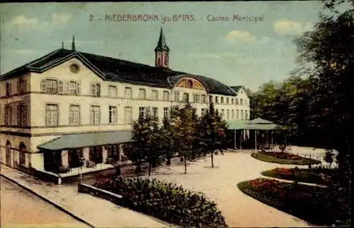 Ak Niederbronn les Bains Bad Niederbronn Elsass Bas Rhin, Casino Municipal