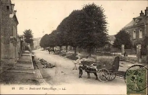 Ak Eu Seine Maritime, Boulevard Victor Hugo