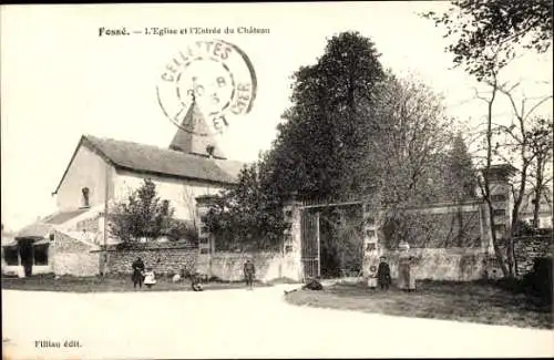 Ak Fossé Loir et Cher, Kirche, Eingang zum Schloss