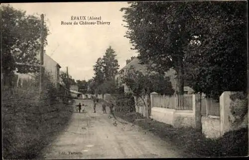 Ak Epaux Aisne, Route de Chateau Thierry