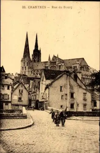 Ak Chartres Eure et Loir, Rue du Bourg