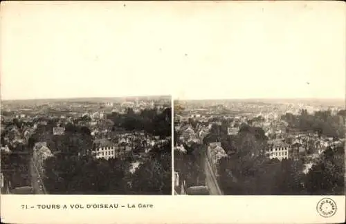 Stereo Ak Tours Indre et Loire, Panorama, Bahnhof