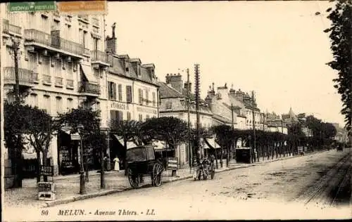 Ak Melun Seine et Marne, Avenue Thiers