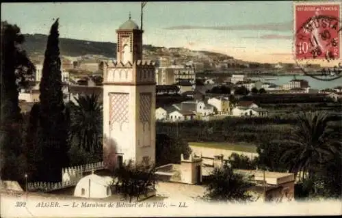 Ak Algier Algier Algerien, Der Marabout von Belcourt und die Stadt