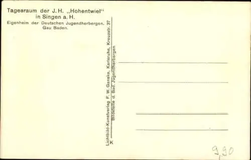 Ak Singen Hohentwiel Baden Württemberg, Jugendherberge Hohentwiel, Innenansicht