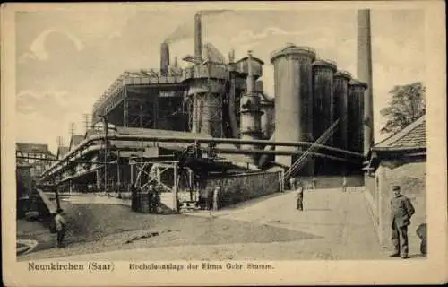 Ak Neunkirchen im Saarland, Hochofenanlage der Firma Gebrüder Stumm