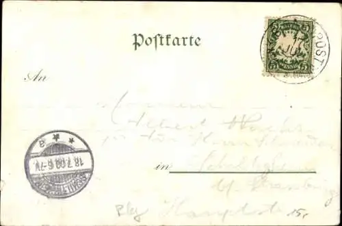 Litho Bad Dürkheim in der Pfalz, Bahnhof, Gleisseite, Schlosskirche, Kolonnade